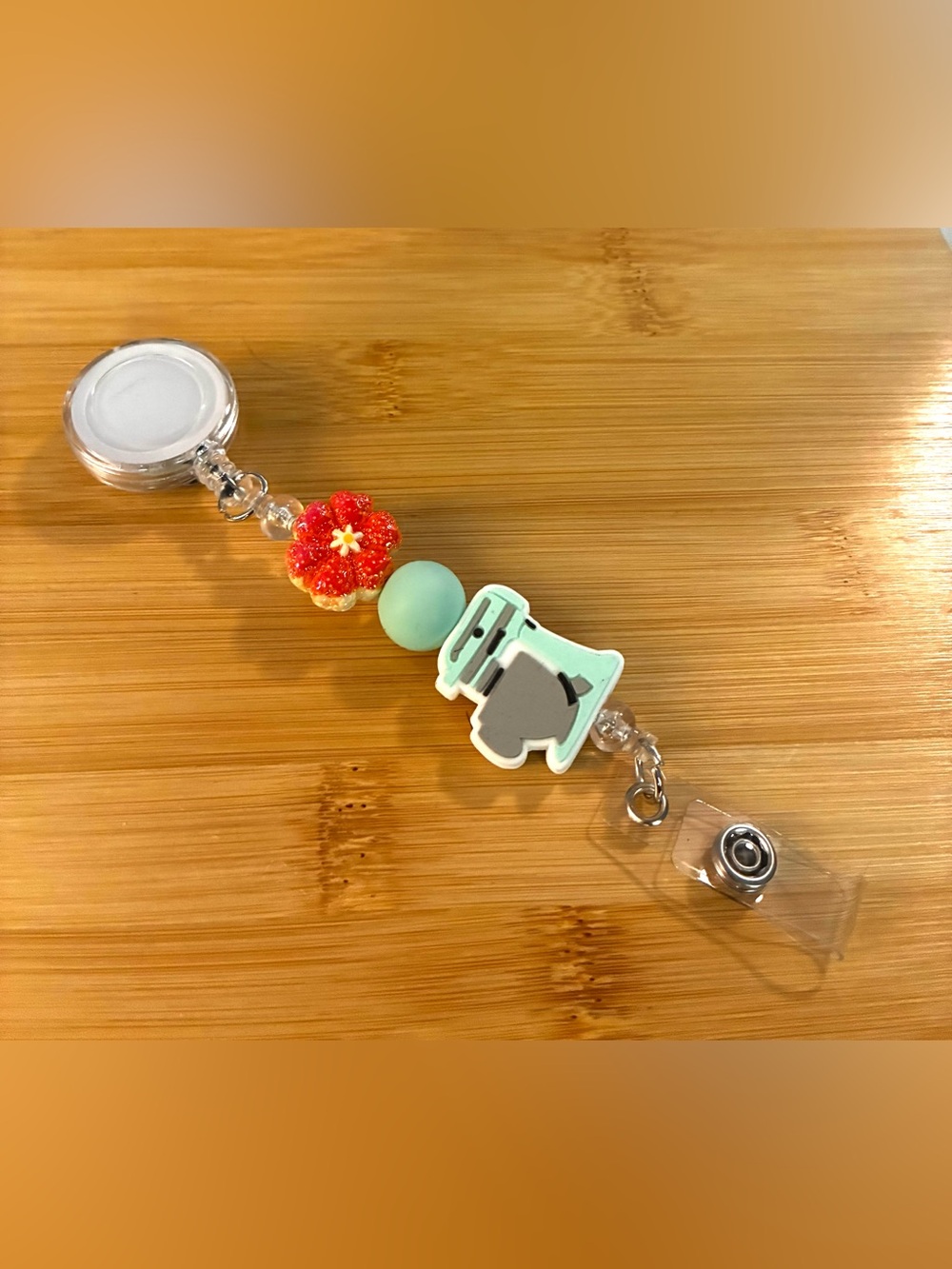 Mint Green Mixer Beaded Badge Reel